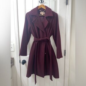 MICHAEL Michael Kors Burgundy Wool Coat